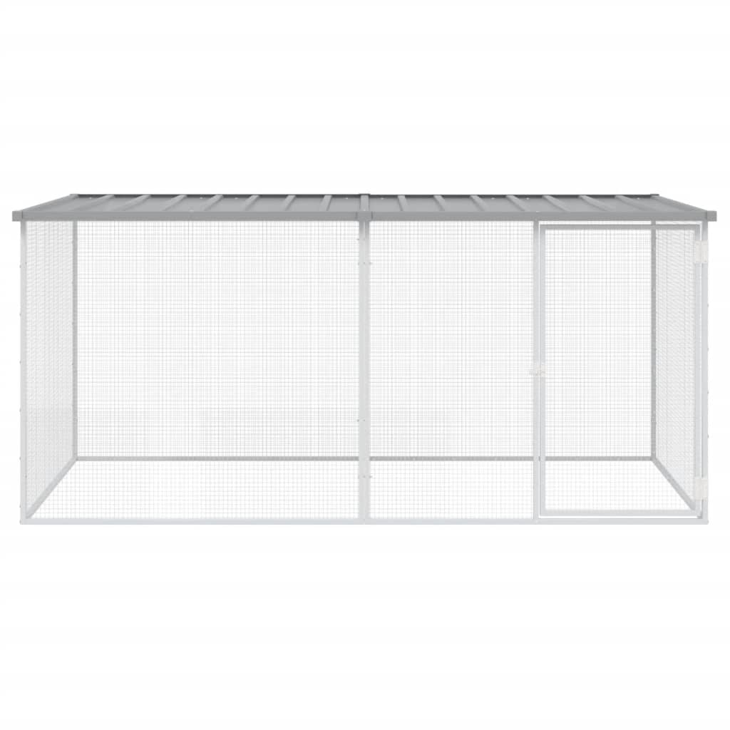 Vidaxl kippenhok met dak lichtgrijs 203x98x90 cm gegalvaniseerd staal