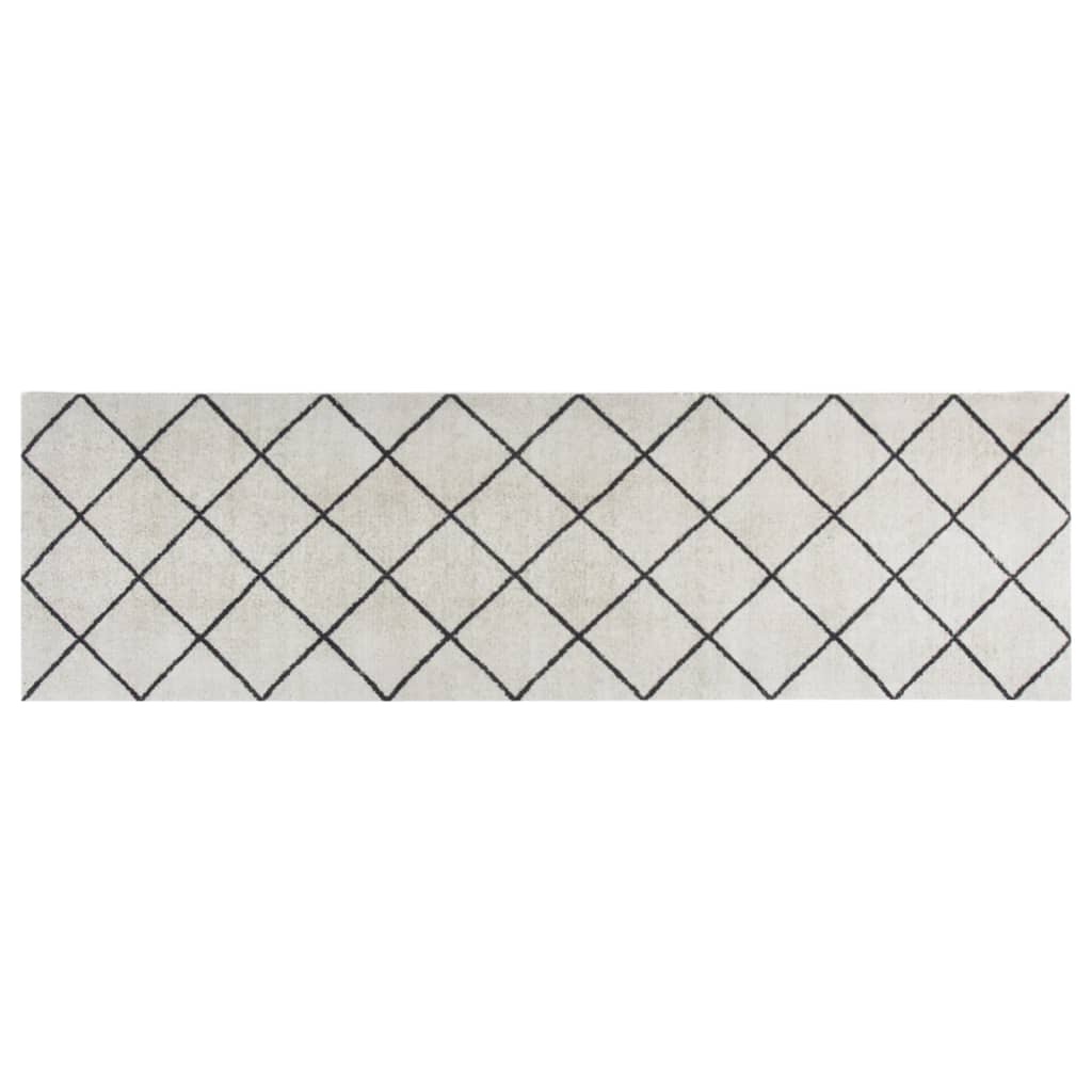 Vidaxl keukenmat wasbaar geblokt 60x180 cm fluweel