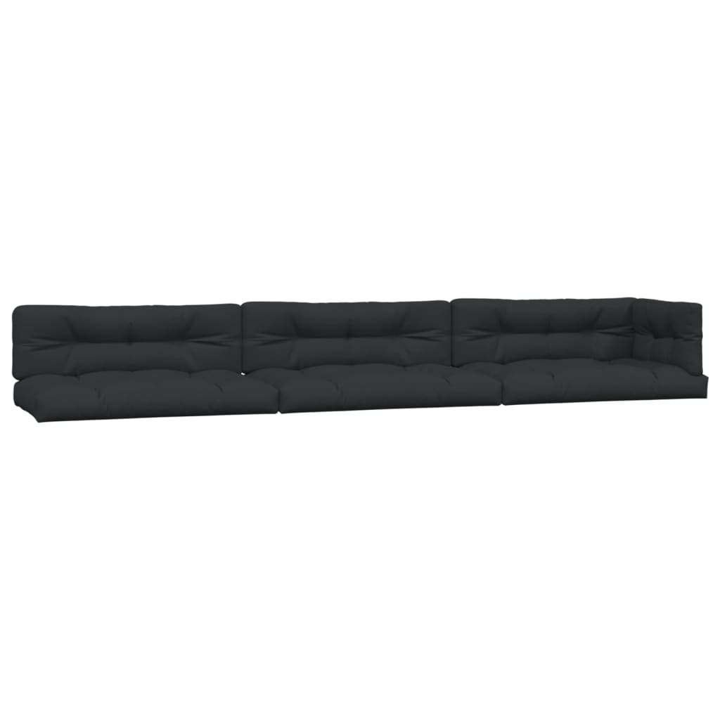 VidaXL Palletkussens 7 st stof zwart