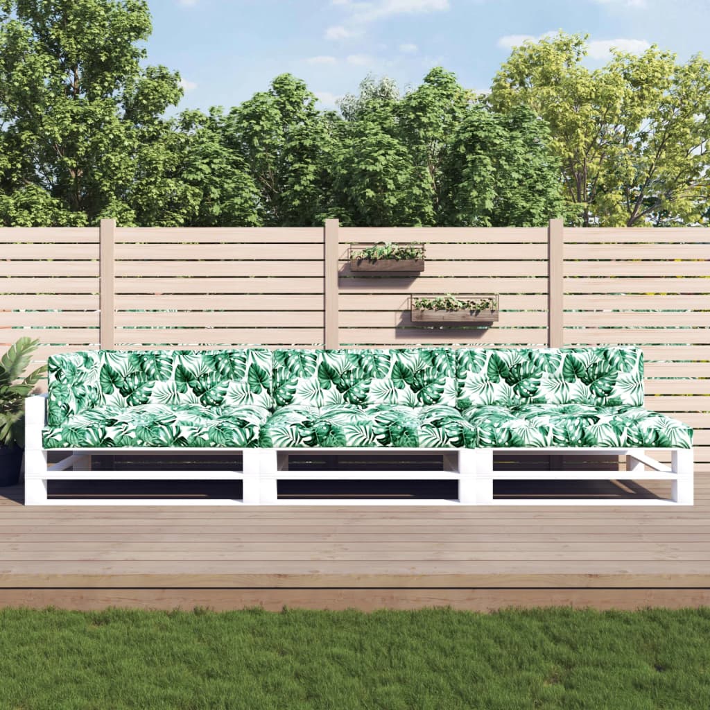 Vidaxl palletkussens 7 st bladpatroon stof