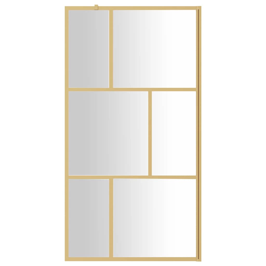 Vidaxl inloopdouchewand transparant 100x195 cm esg-glas goudkleurig