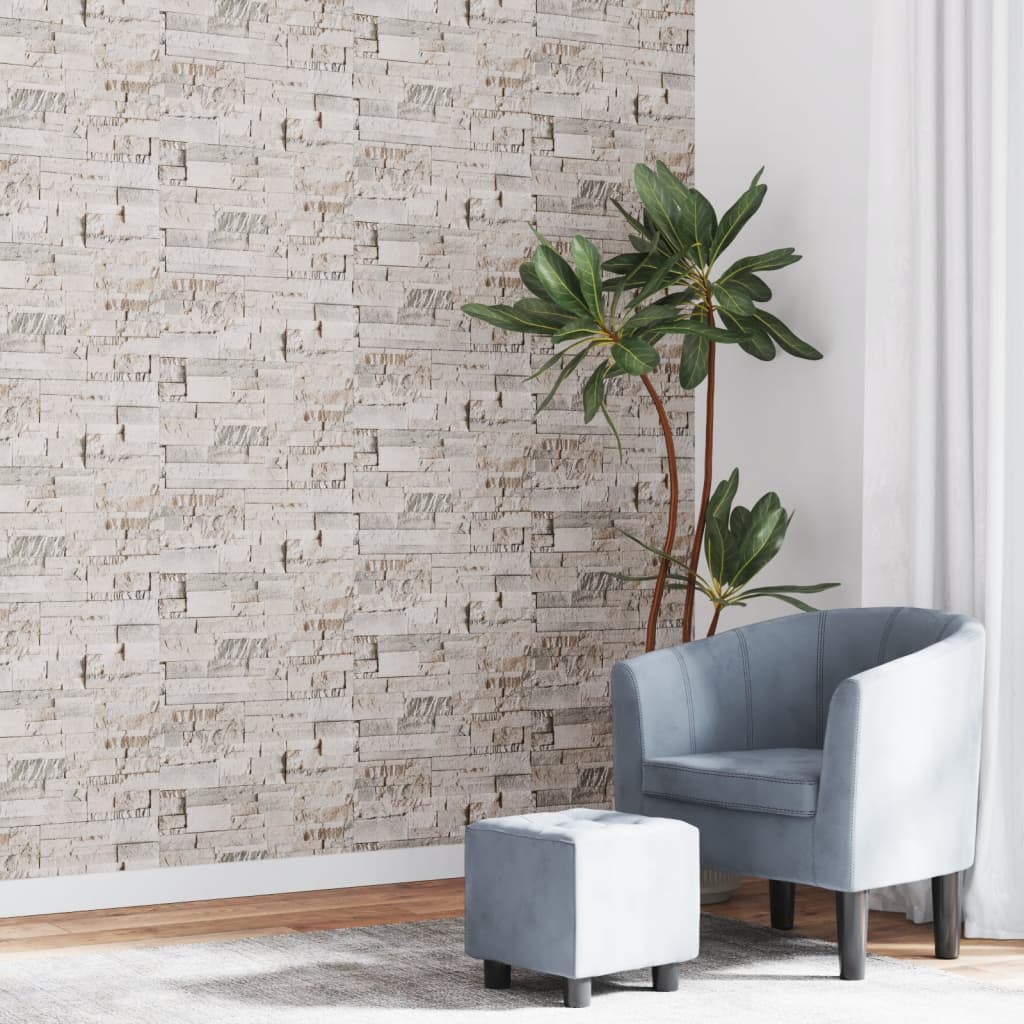 Vidaxl vliesbehang 3d steenlook 10x0,53m crèmekleurig