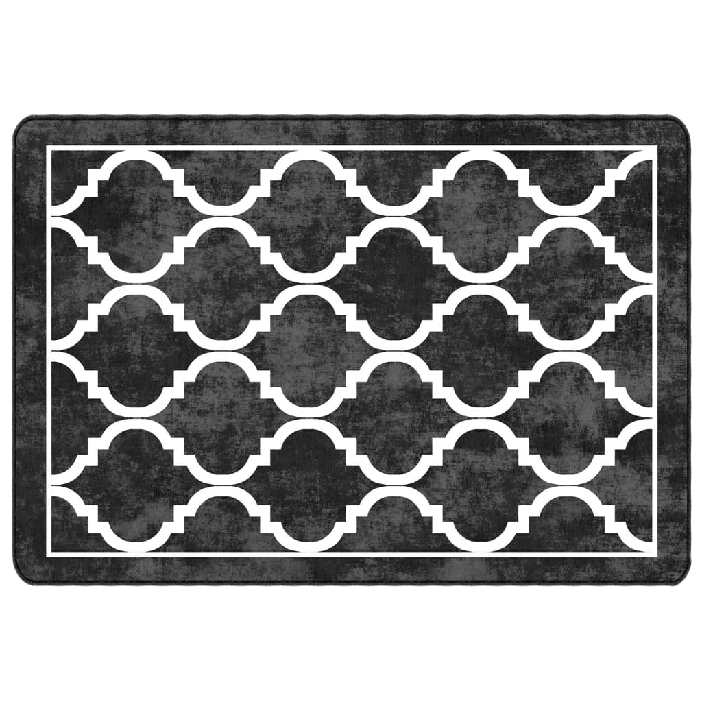 VidaXL Vloerkleed wasbaar antislip 160x230 cm zwart en wit