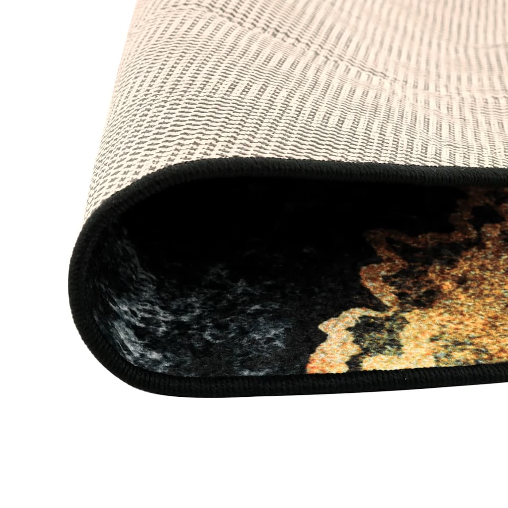 Vidaxl vloerkleed wasbaar antislip ø 120 cm meerkleurig