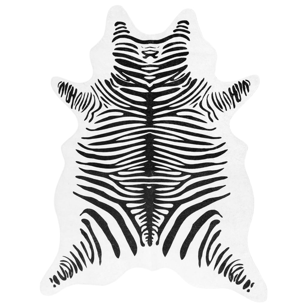 Vidaxl vloerkleed zebrapatroon wasbaar antislip 120x170 cm zwart wit