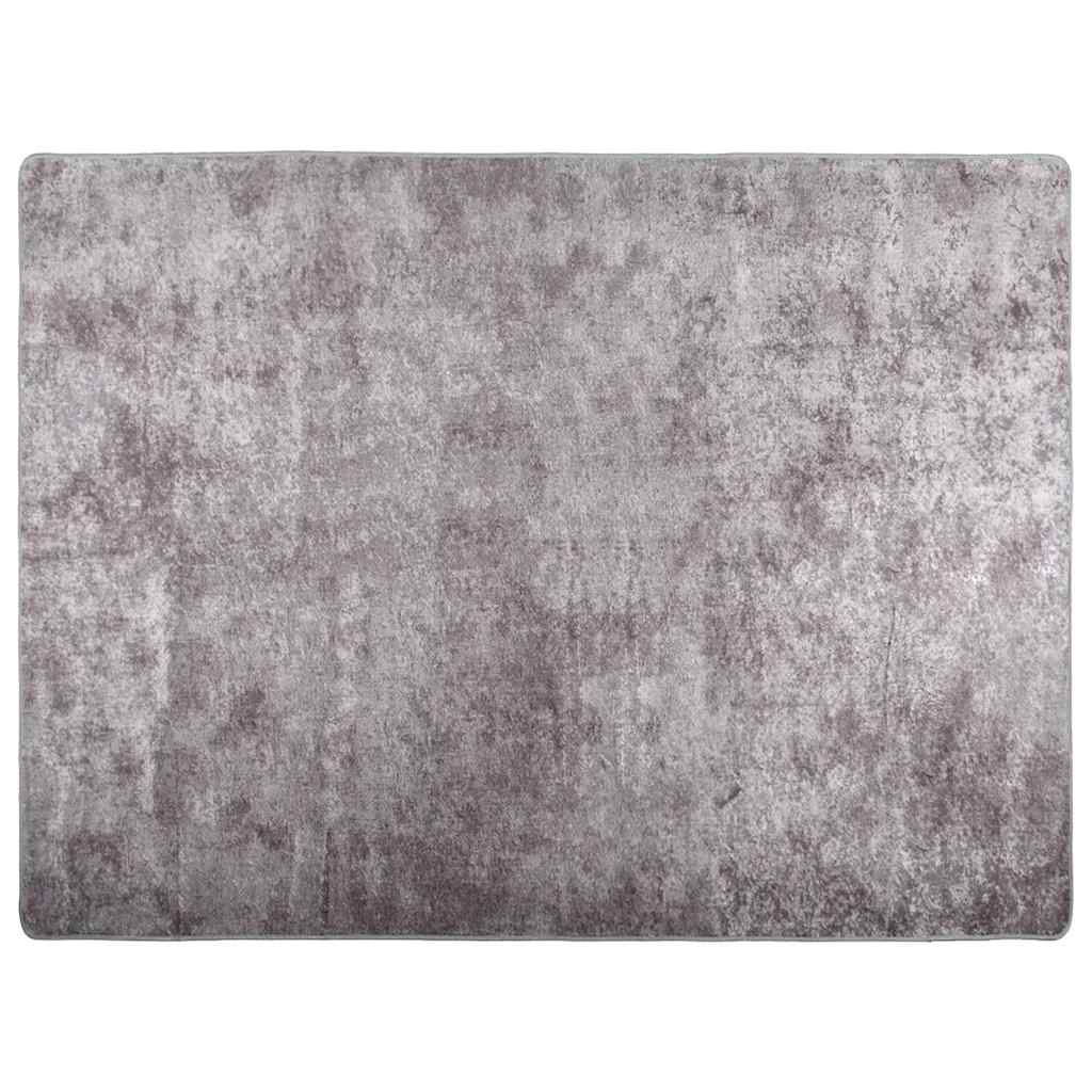 Vidaxl vloerkleed wasbaar antislip 400x300 cm grijs