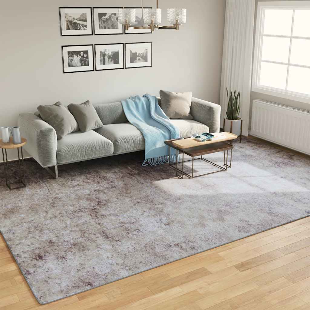 Vidaxl vloerkleed wasbaar antislip 400x300 cm grijs