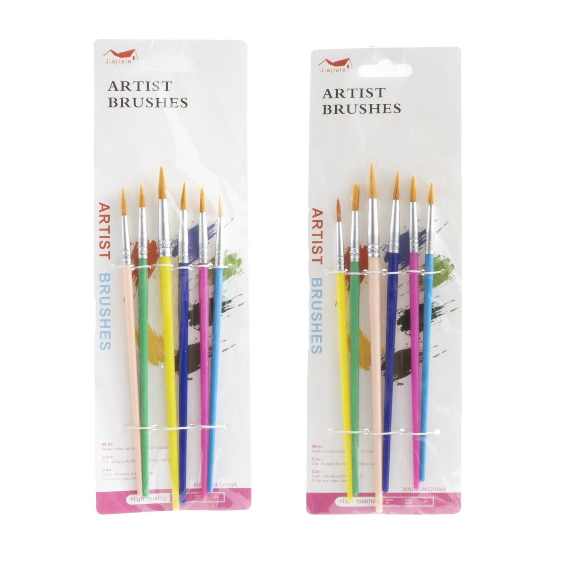 Verf penselen op blistercard 6-delig