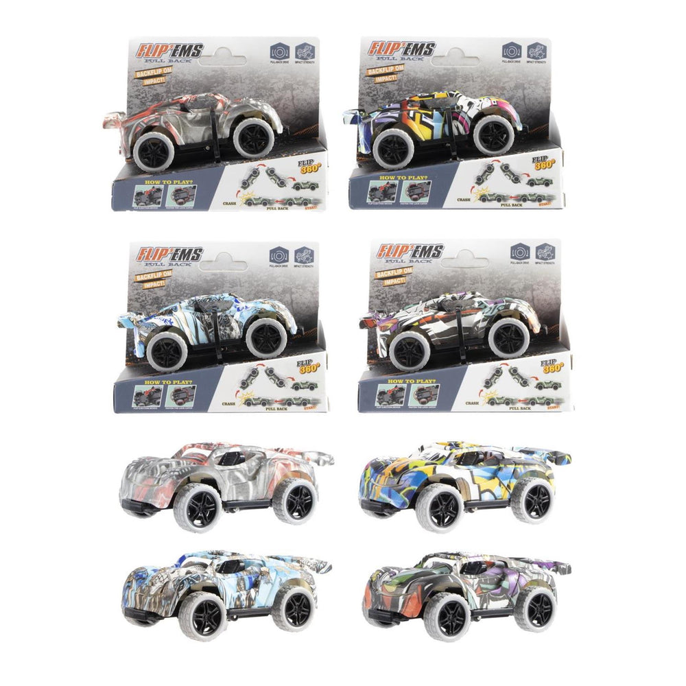 Auto grafiti pull-back 9,5cm 4 assorti
