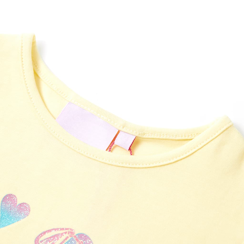 Vidaxl kindershirt 128 zachtgeel