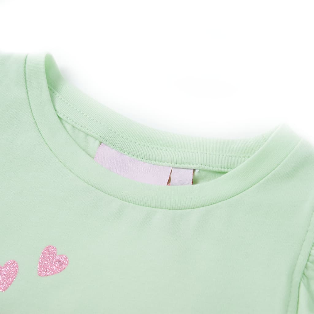 Vidaxl kindershirt met ruches aan de mouwen 92 zachtgroen