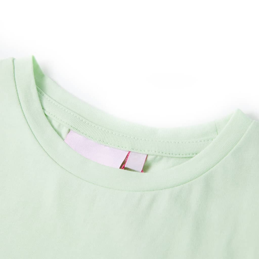 VidaXL Kindershirt met kapmouwen 104 zachtgroen