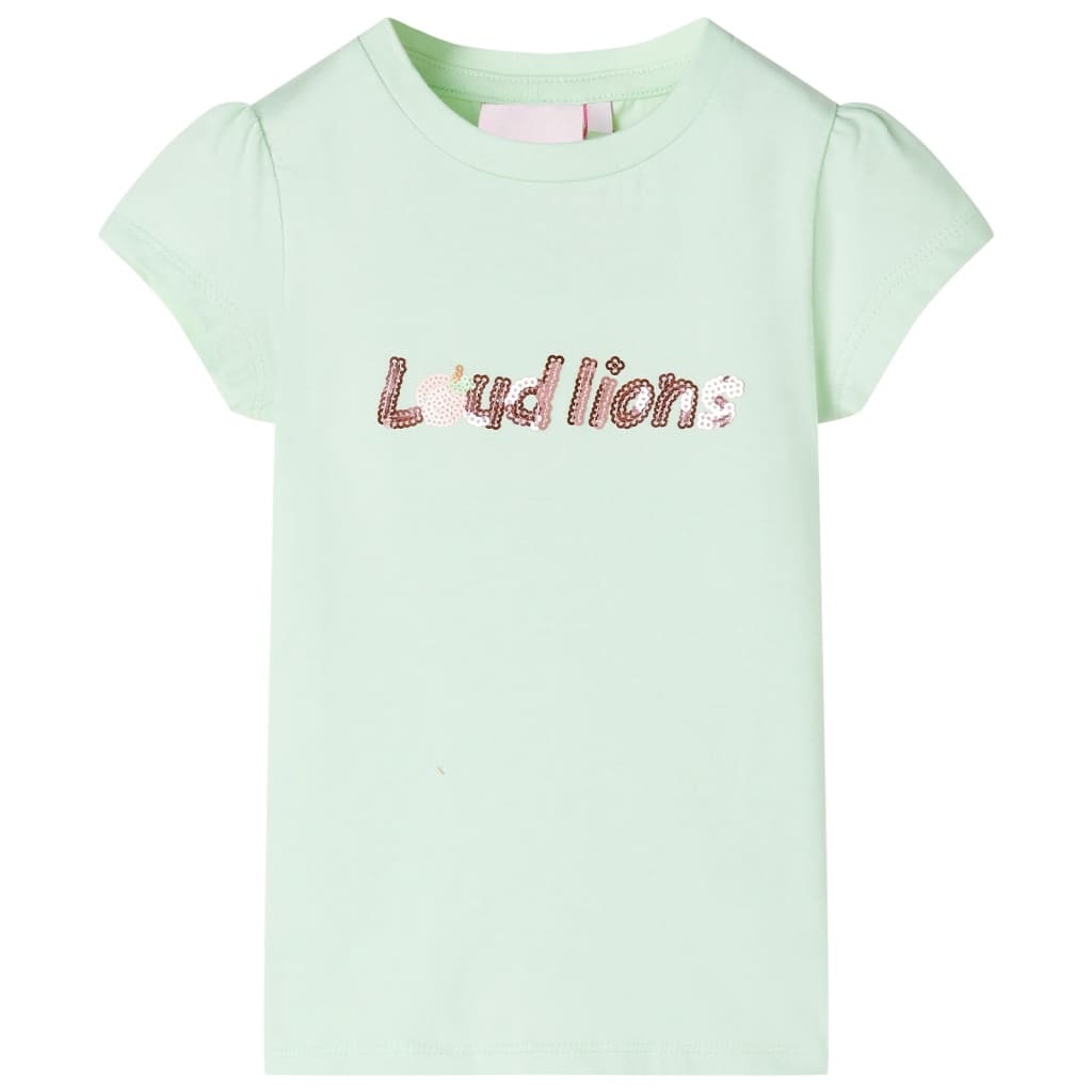 VidaXL Kindershirt met kapmouwen 116 zachtgroen