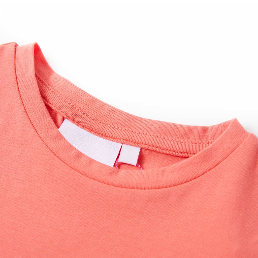 Vidaxl kindershirt met kapmouwen 140 koraalkleurig