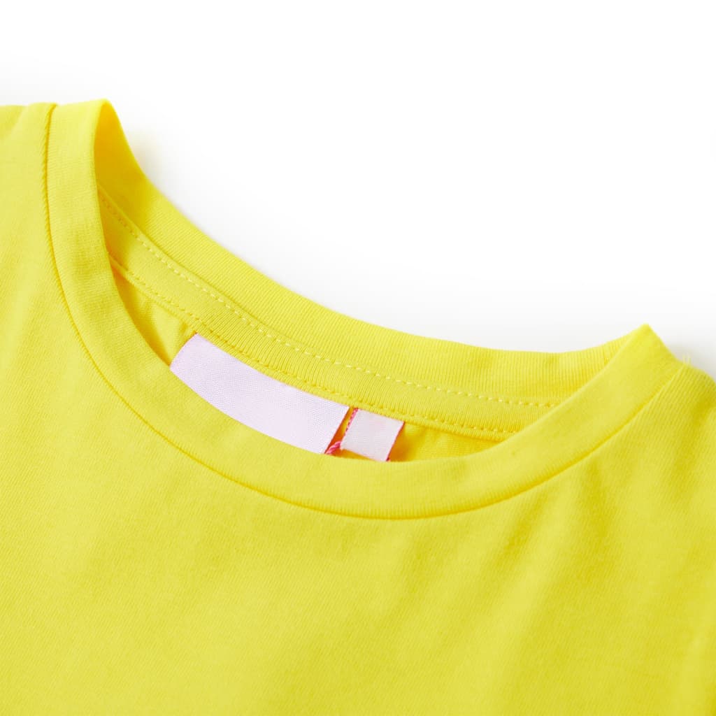 Vidaxl kindershirt met kapmouwen 140 felgeel