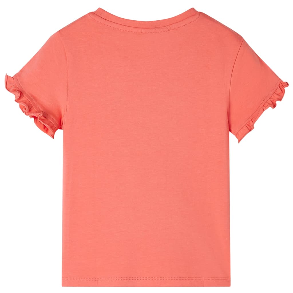 VidaXL Kindershirt met korte mouwen 128 koraalkleurig