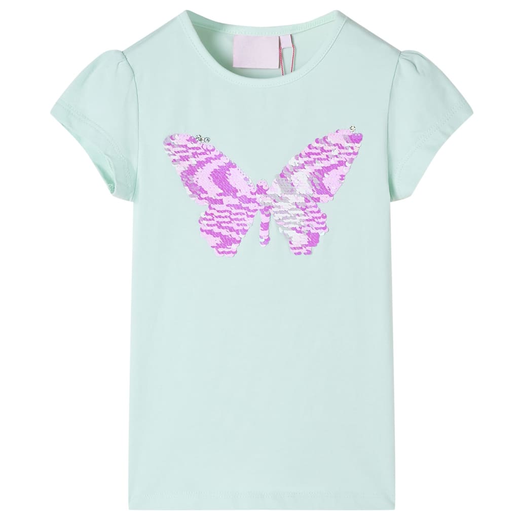 Vidaxl kindershirt met kapmouwen 128 lichtmintkleur
