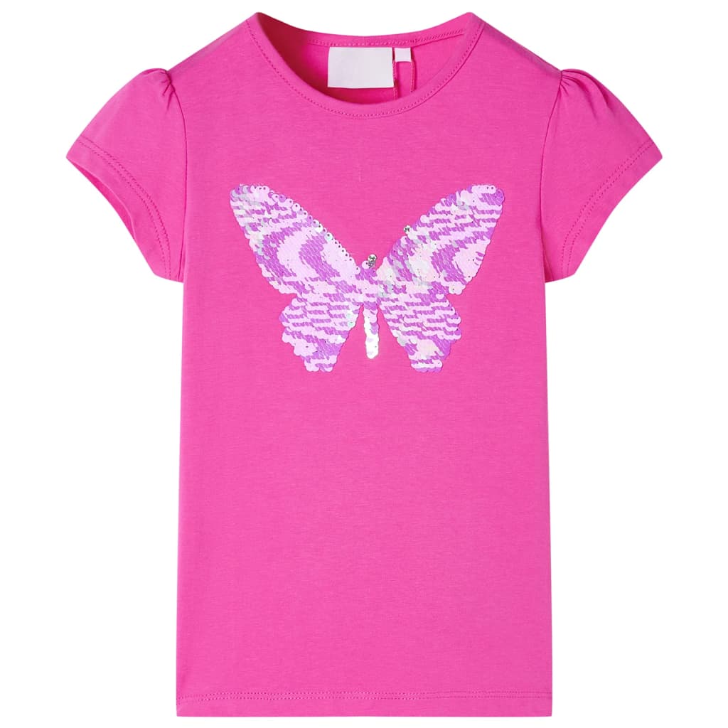 Vidaxl kindershirt met kapmouwen 128 donkerroze