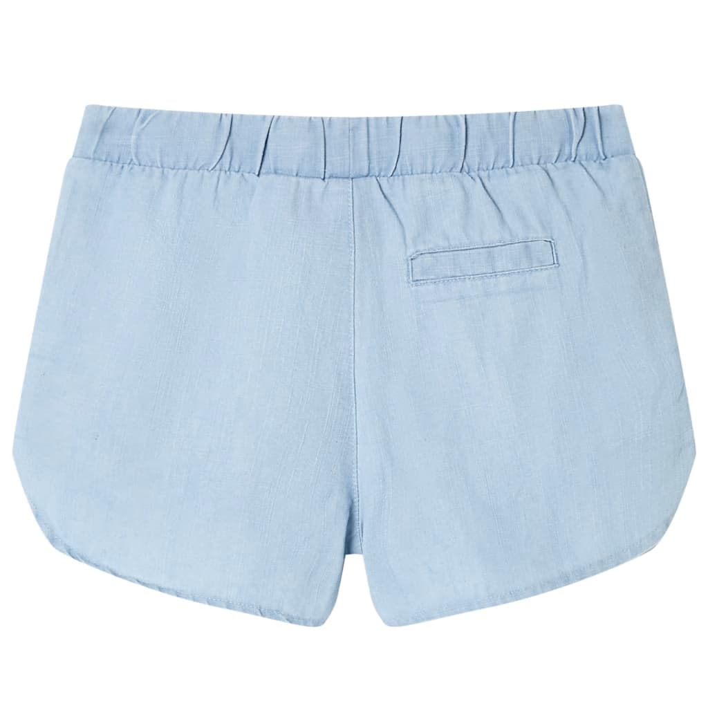 VidaXL Kindershort 128 zachtdenimblauw