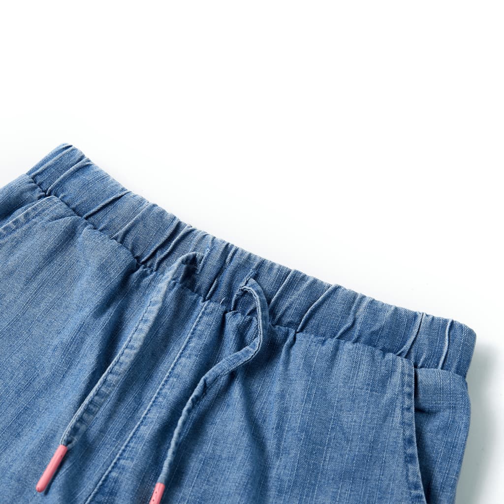 VidaXL Kindershort 104 denimblauw