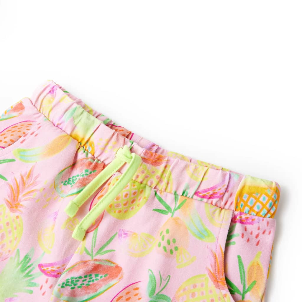 Vidaxl kindershort met trekkoord 116 zachtroze