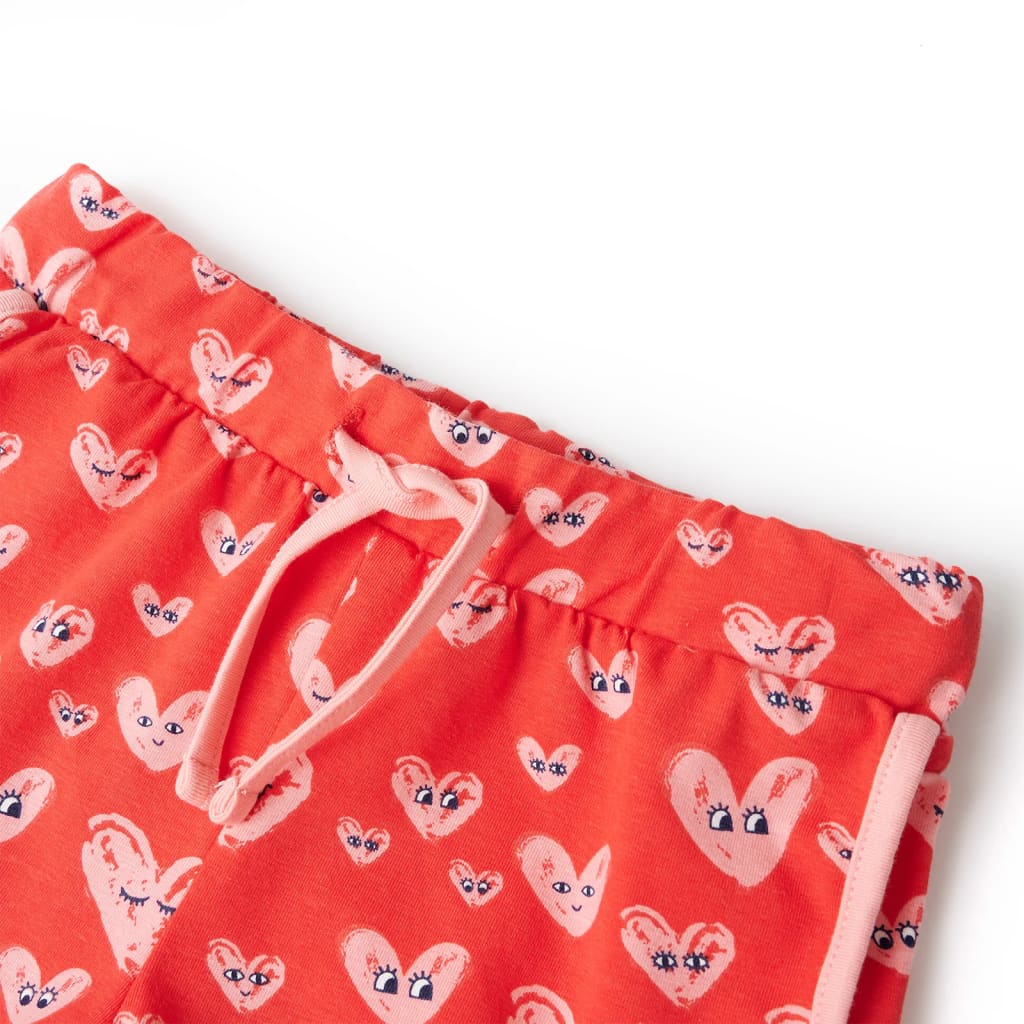 Vidaxl kindershort met trekkoord 116 rood