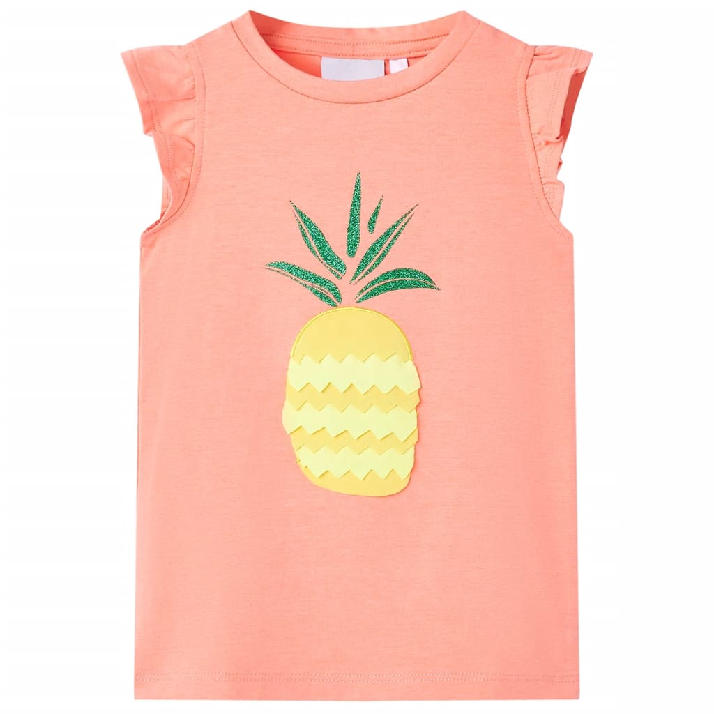 Vidaxl kindershirt 128 neonkoraal