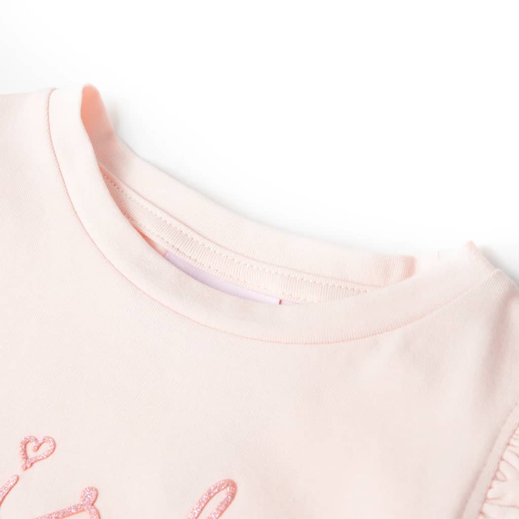 VidaXL Kindershirt met ruches aan de mouwen 92roze zacht