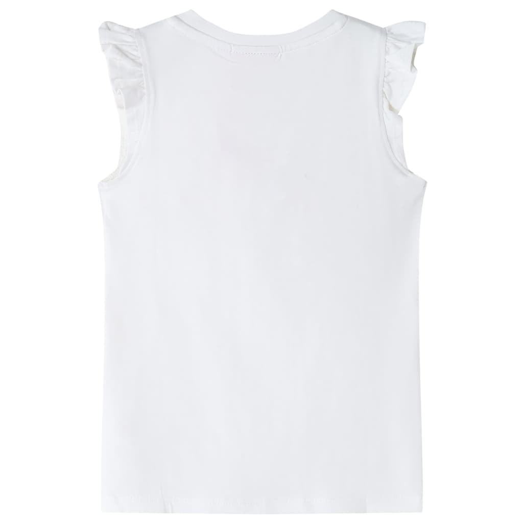 VidaXL Kindershirt met ruches aan de mouwen 116 ecru