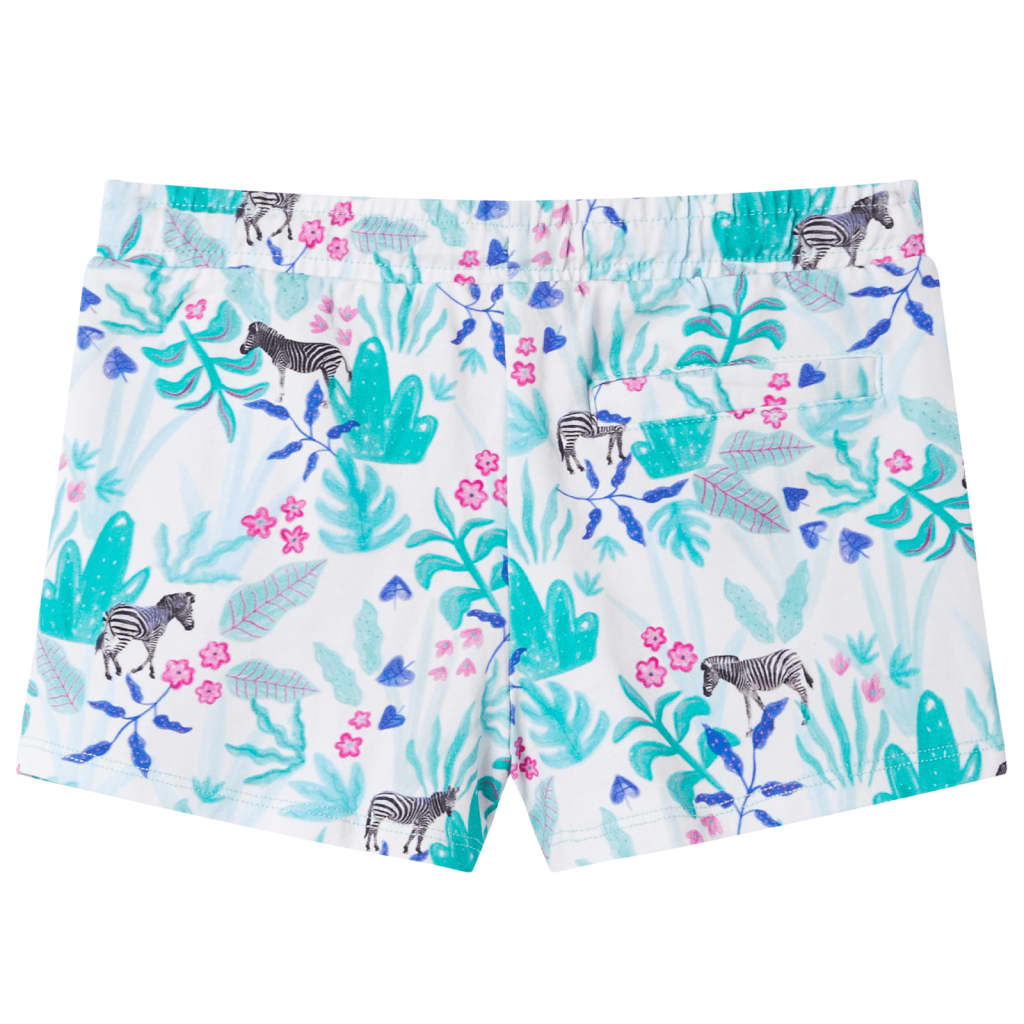 VidaXL Kindershorts met trekkoord 92 ecru en donkermint