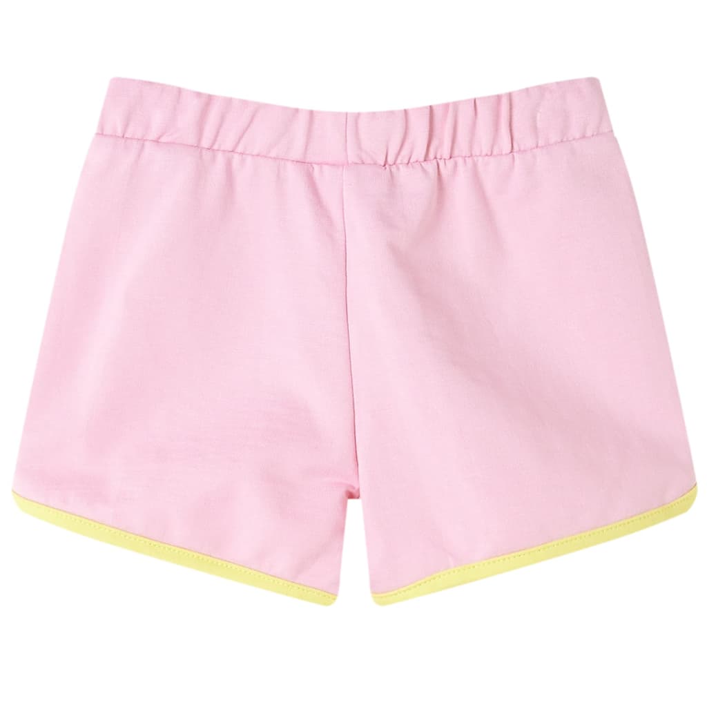 VidaXL Kindershort met bies 92 felroze