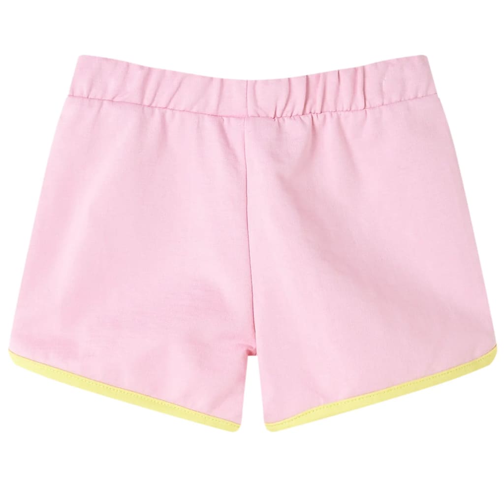VidaXL Kindershort met bies 116 felroze