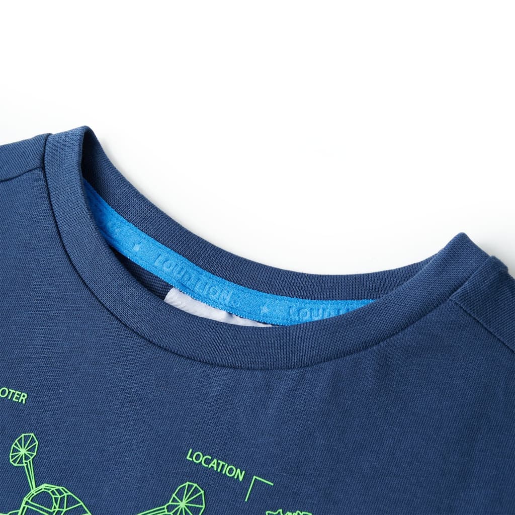 Vidaxl kindershirt 104 donkerblauw