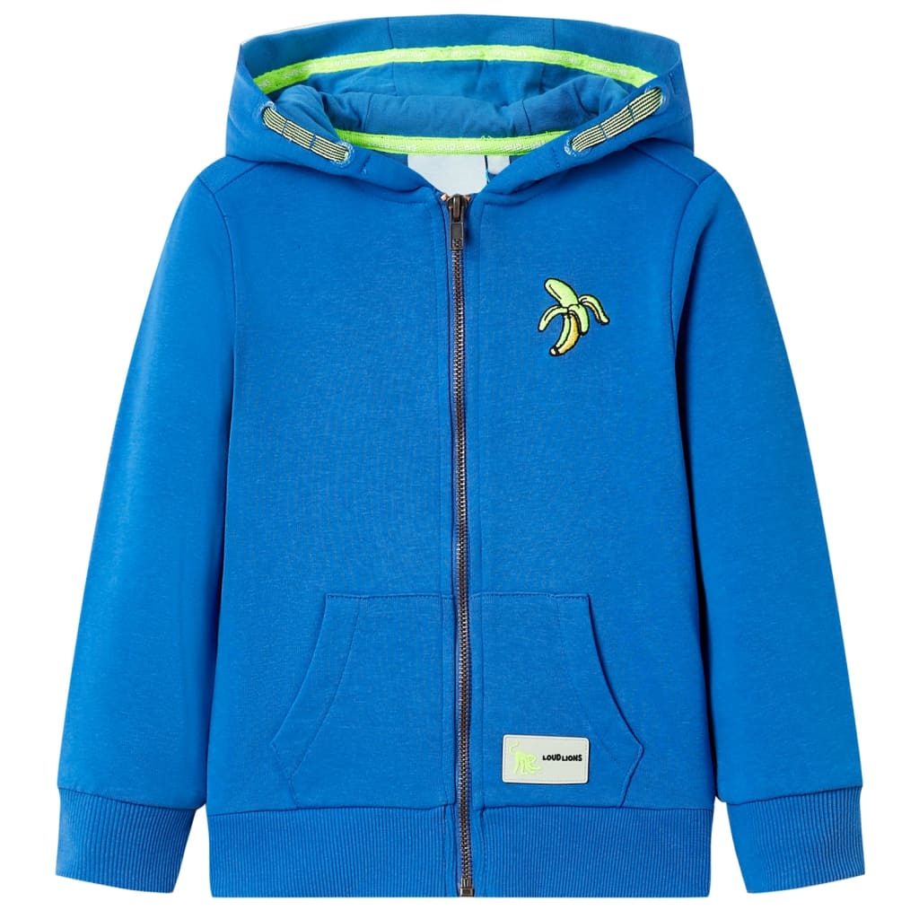 Vidaxl kindervest met capuchon en rits 128 blauw