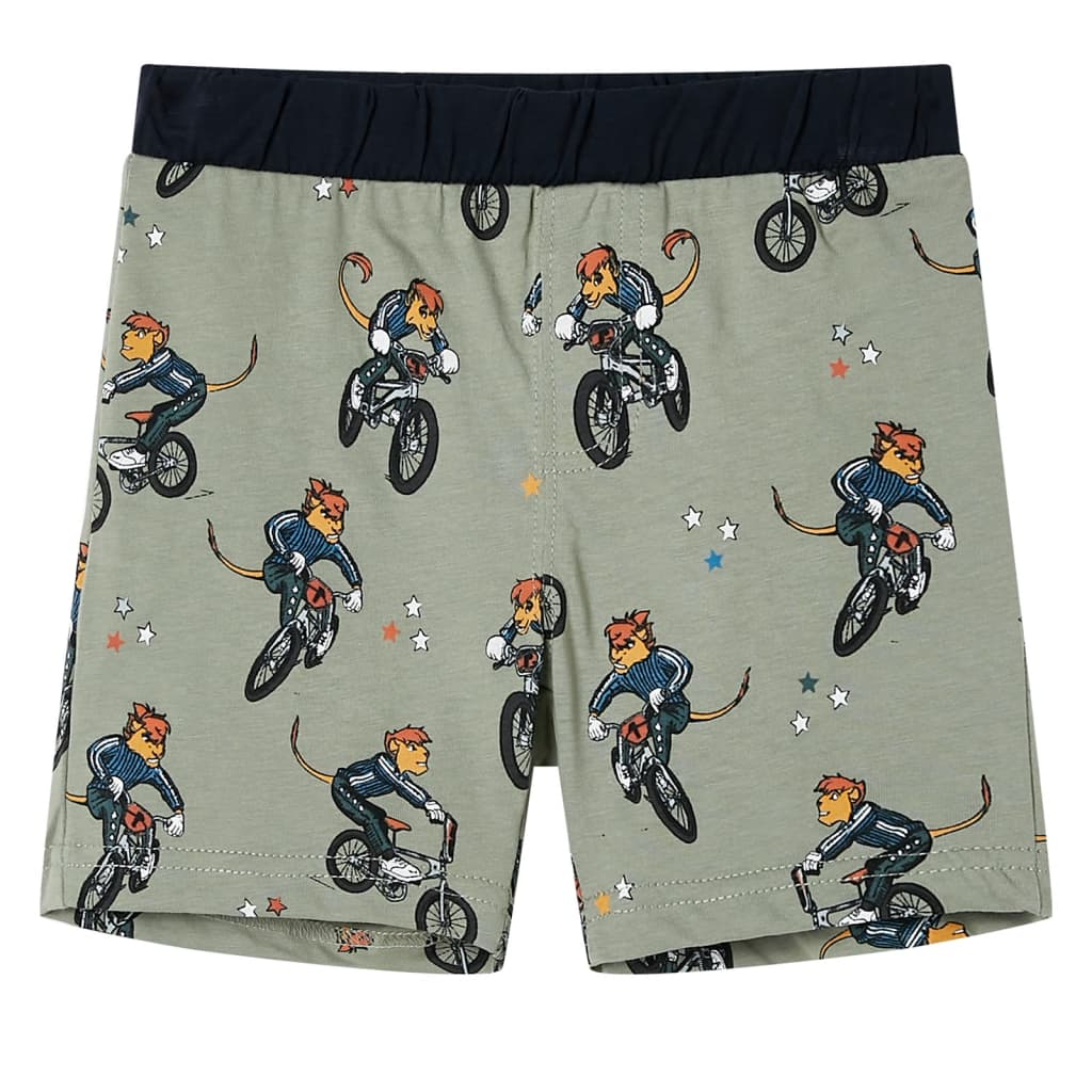 Vidaxl kinderpyjama met korte mouwen 92 lichtkaki