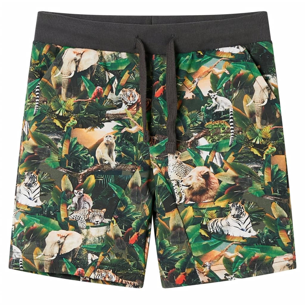 VidaXL Kindershort met trekkoord 128 oudpetrol