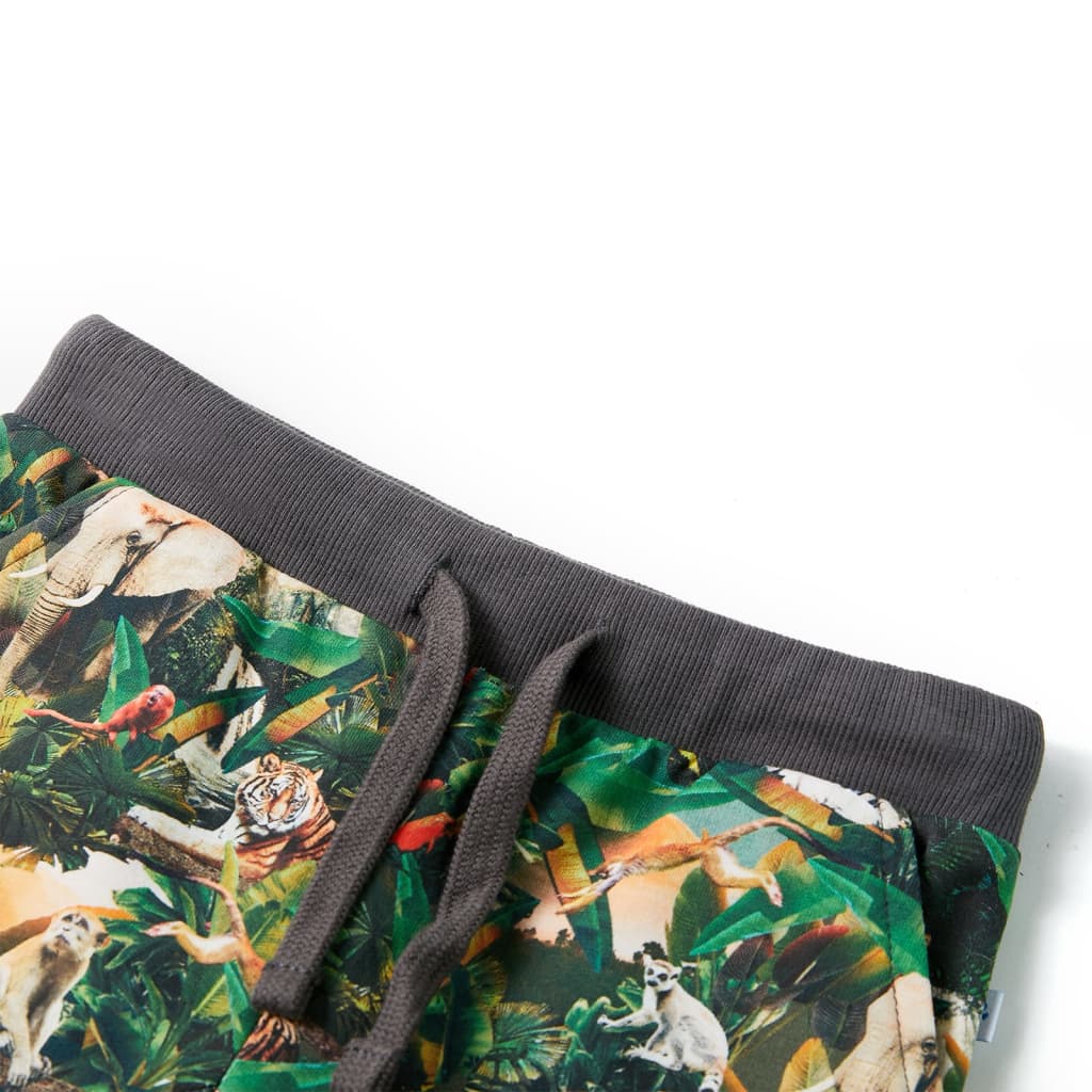 VidaXL Kindershort met trekkoord 128 oudpetrol