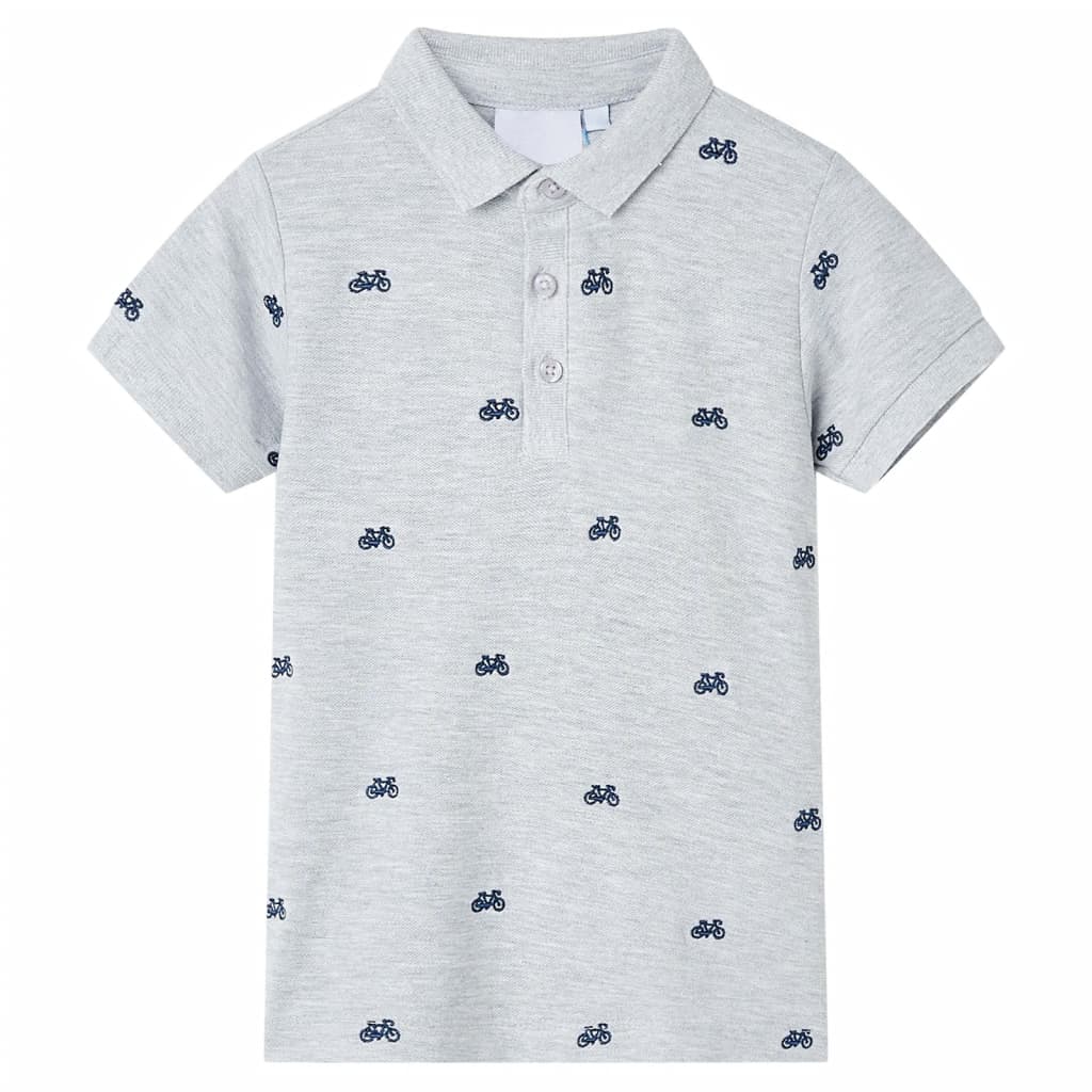 VidaXL Kinderpoloshirt 92 gemêleerd grijs