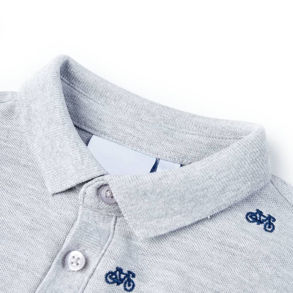 VidaXL Kinderpoloshirt 92 gemêleerd grijs