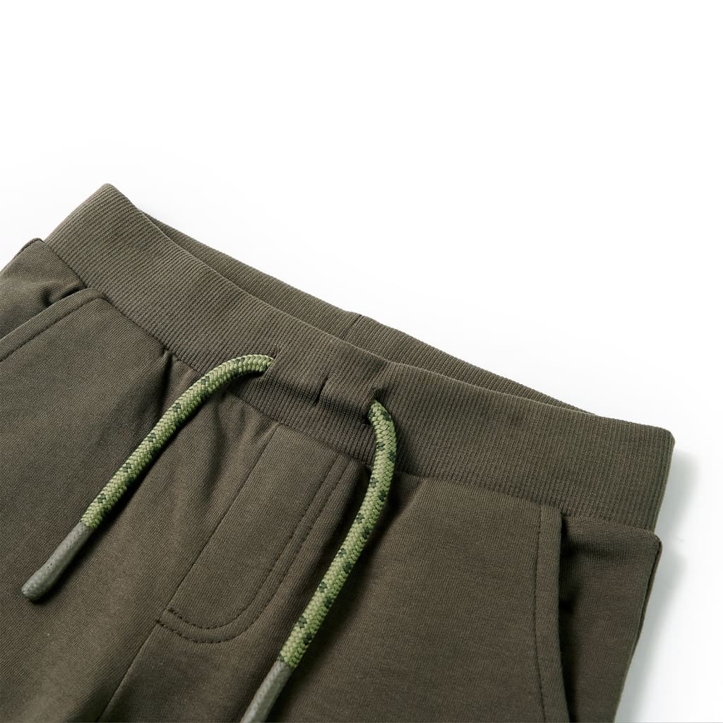 VidaXL Kindershort met trekkoord 92 donkerkaki