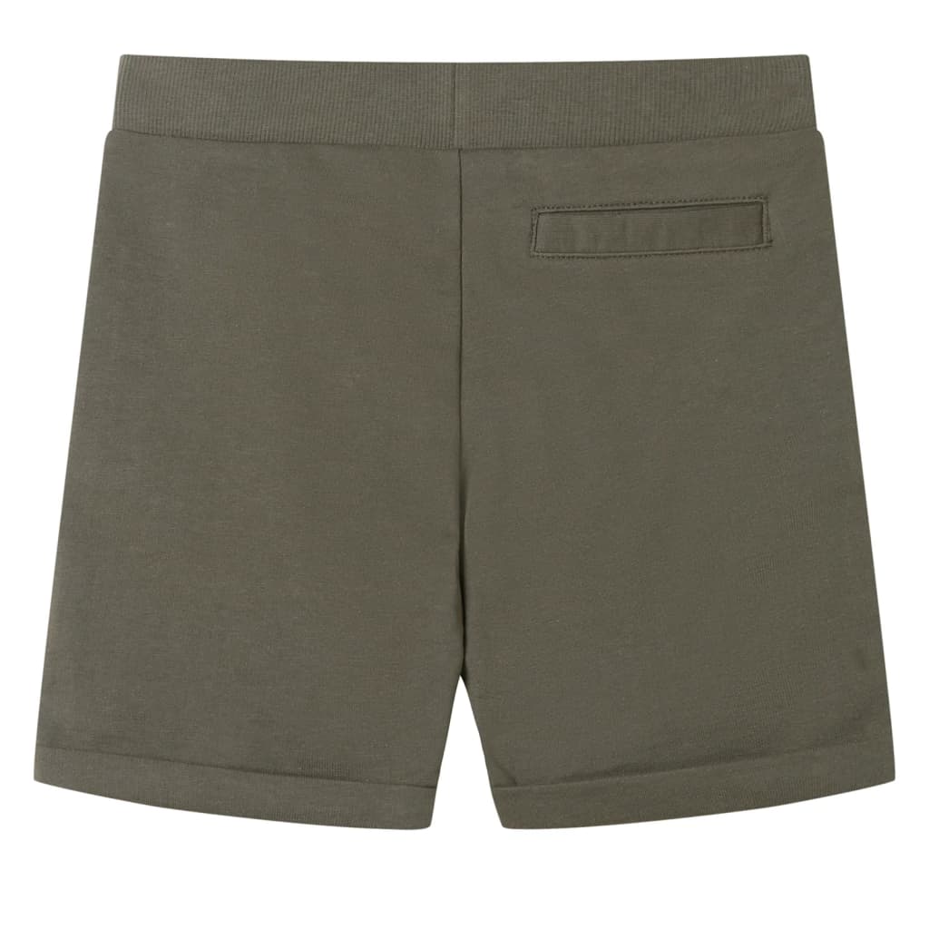 VidaXL Kindershort met trekkoord 128 donkerkaki