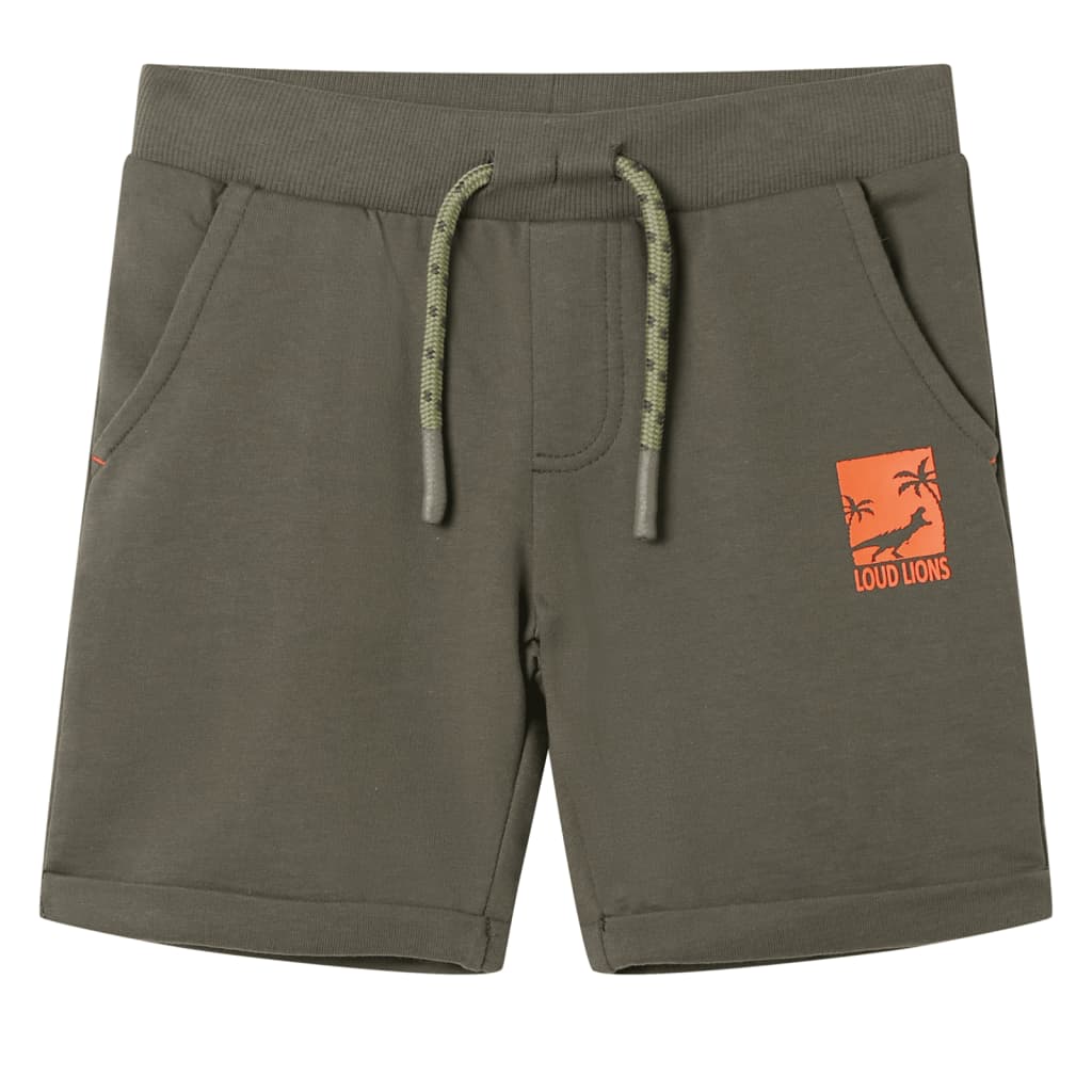 VidaXL Kindershort met trekkoord 140 donkerkaki