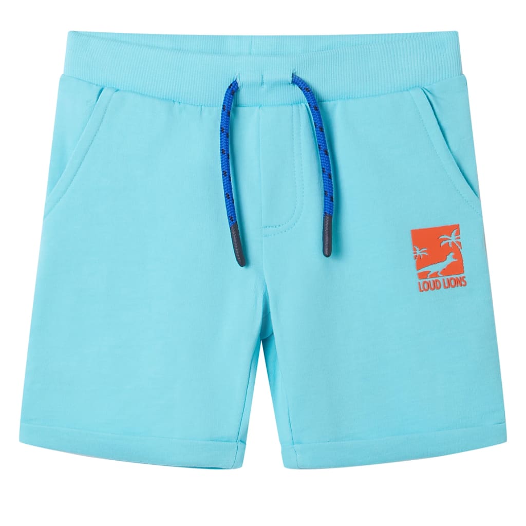 VidaXL Kindershort met trekkoord 116 zeeblauw