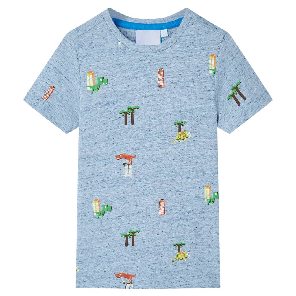 Vidaxl kindershirt 128 gemêleerd blauw
