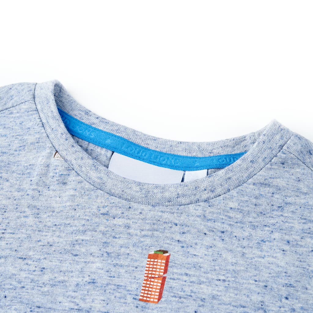 Vidaxl kindershirt 128 gemêleerd blauw