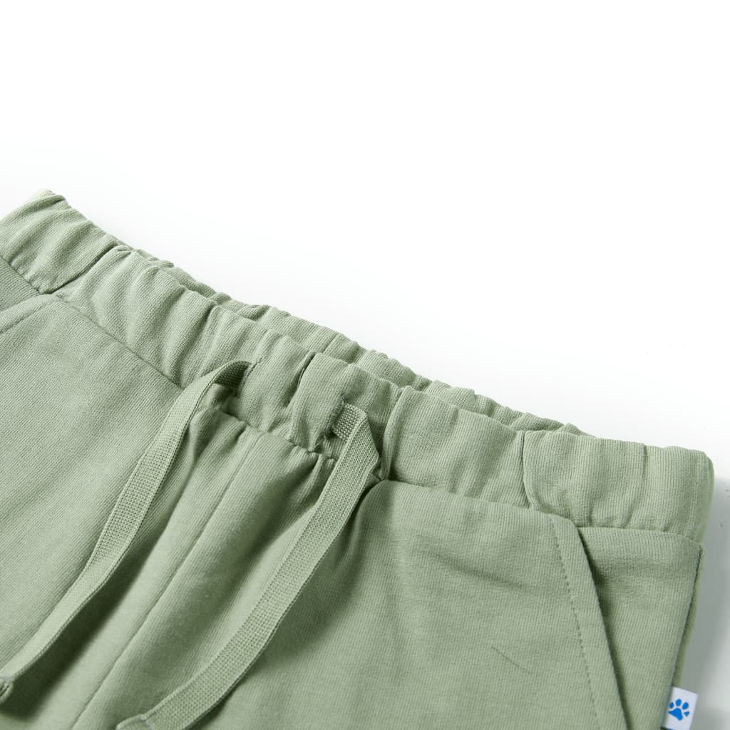 VidaXL Kindershort met trekkoord 92 lichtkaki