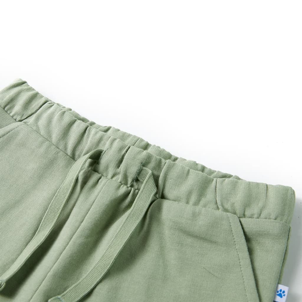 VidaXL Kindershort met trekkoord 104 lichtkaki