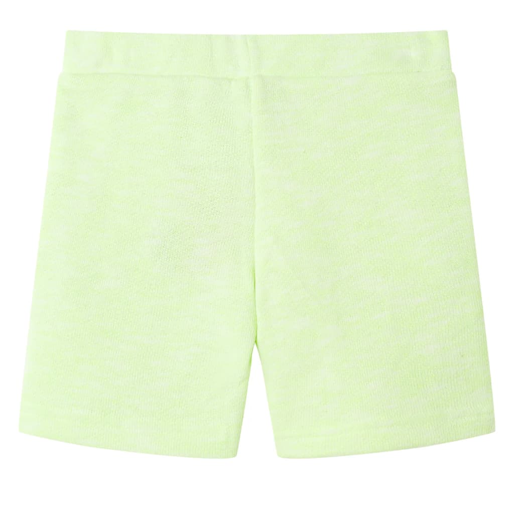 VidaXL Kindershort met trekkoord 92 neongeel