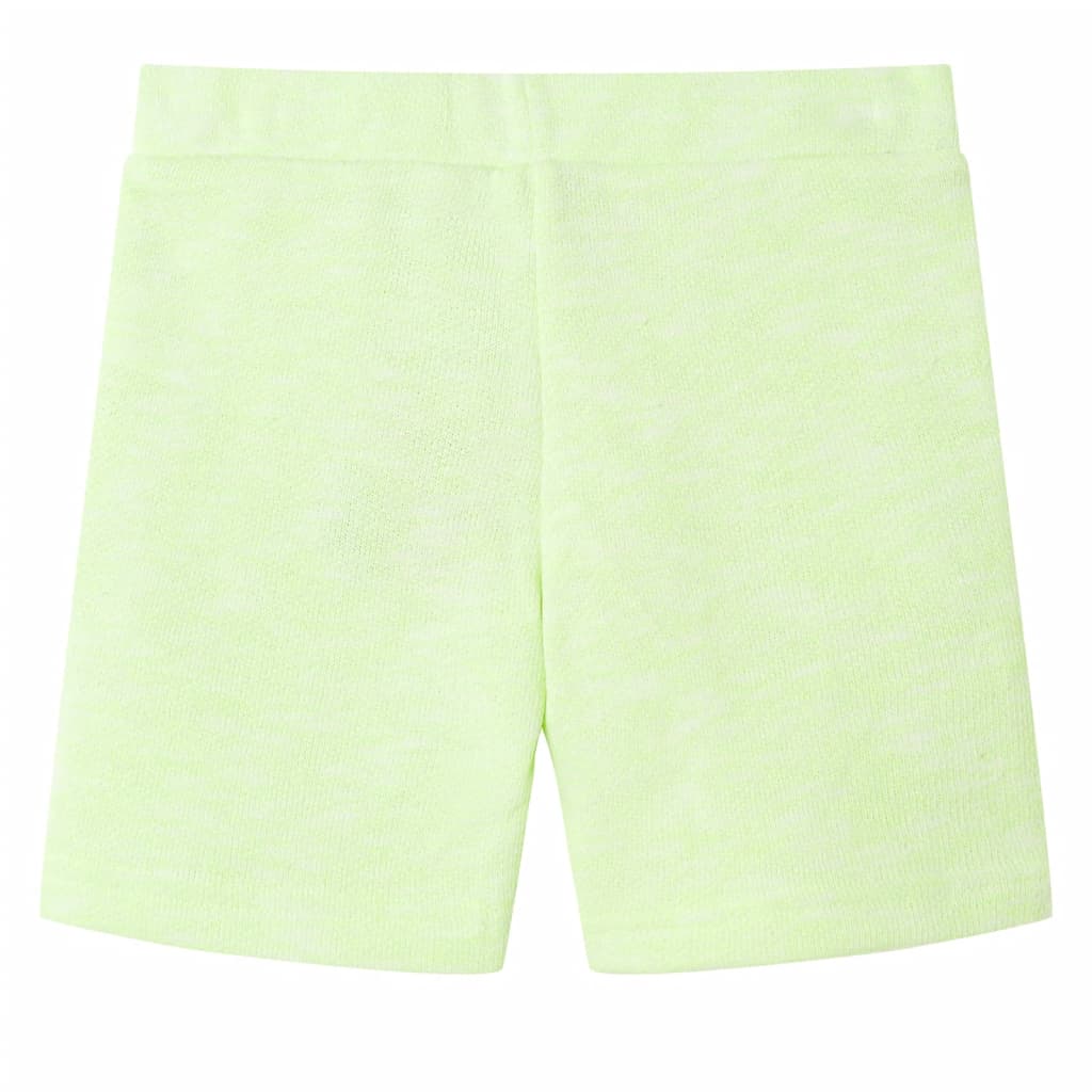VidaXL Kindershort met trekkoord 128 neongeel