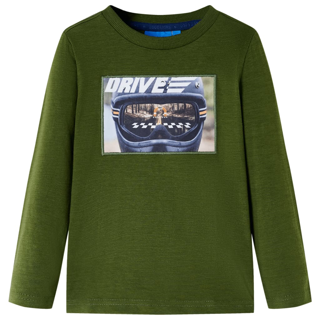 Vidaxl kindershirt met lange mouwen 140 donkerkakikleurig
